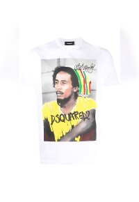 Dsquared2 Bob Marley Logo T-Shirt Weiß Herren