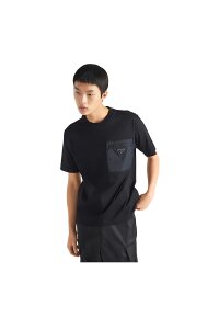Prada T-Shirt mit Logo Applikation Schwarz