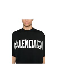 Balenciaga Tape Logo T-Shirt Schwarz