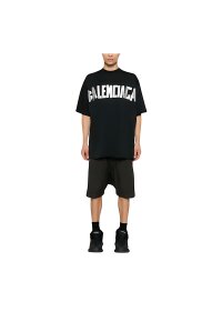 Balenciaga Tape Logo T-Shirt Schwarz