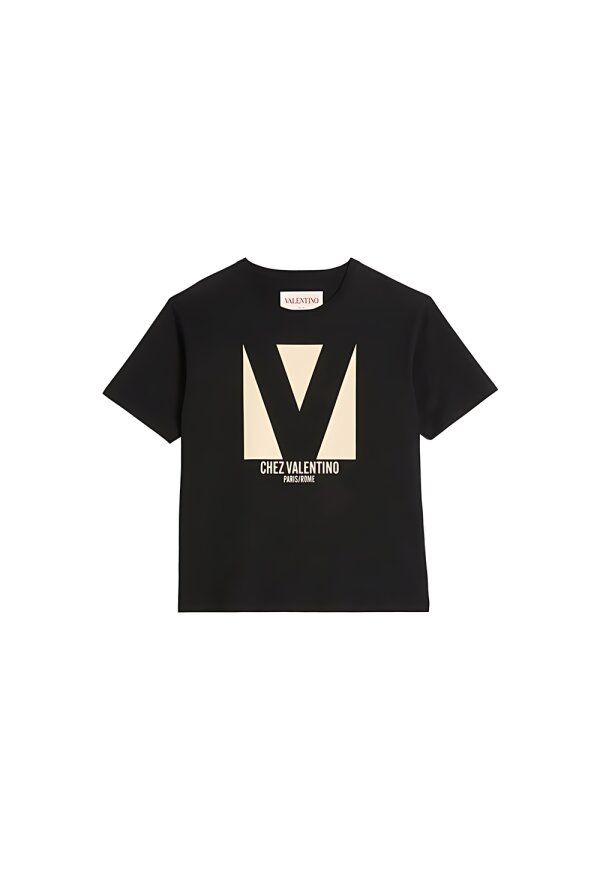 Valentino Garavani Logo Print T Shirt Schwarz Herren