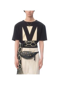 Valentino Garavani Logo Print T Shirt Schwarz Herren