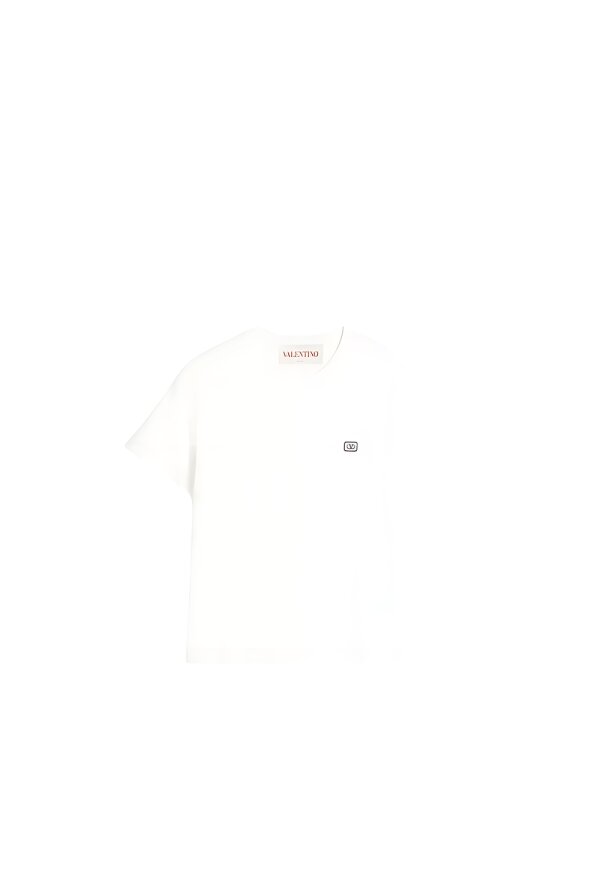 Valentino V Logo Patch T-Shirt Weiß