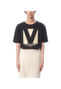 Valentino Garavani Logo Print T Shirt Schwarz Herren
