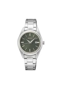 Seiko Classic Damenuhr silber grün SUR533P1