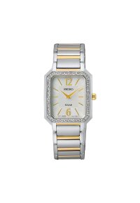Seiko Solar Damenuhr silber gold SUP466P1
