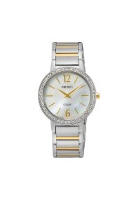 Seiko Solar Damenuhr silber gold SUP469P1