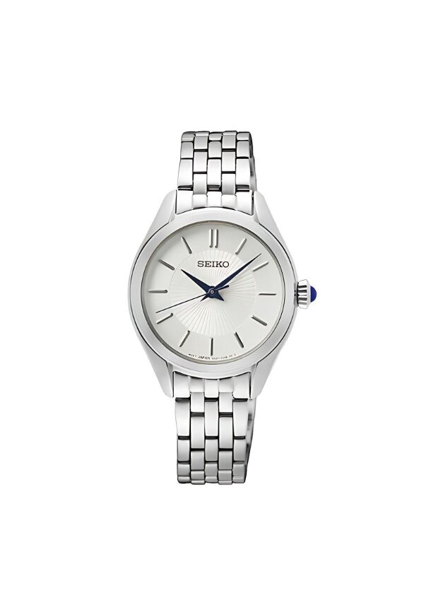 Seiko Classic Damenuhr silber weiß SUR537P1