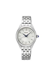 Seiko Classic Damenuhr silber weiß SUR537P1