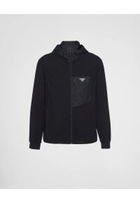 Prada Technical Cotton Strickjacke schwarz Herren