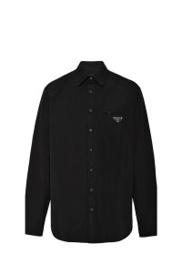 Prada Triangolo Logo Hemd Herren schwarz