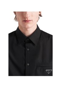 Prada Triangolo Logo Hemd Herren schwarz