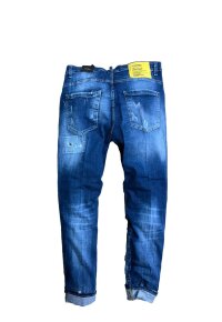 Dsquared2 Yellow Patch Distressed Denim Jeans Herren