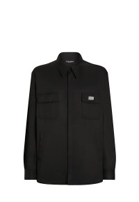 Dolce & Gabbana Hemd mit Logoplakette Schwarz