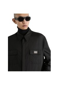 Dolce & Gabbana Hemd mit Logoplakette Schwarz