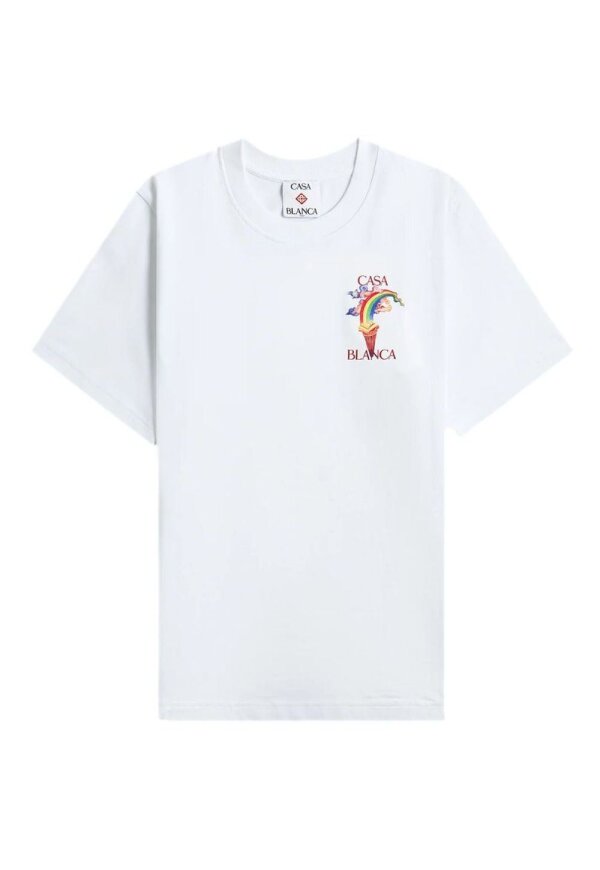 Casablanca T-Shirt mit großem Backprint in weiß