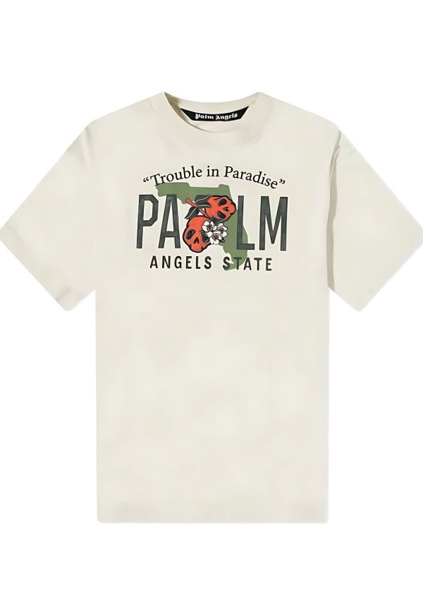 Palm Angels T-Shirt mit Logo Print Weiß