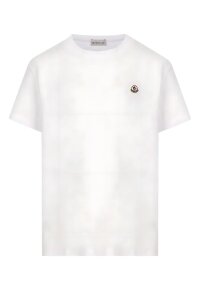 Moncler T-Shirt Weiß mit Logopatch