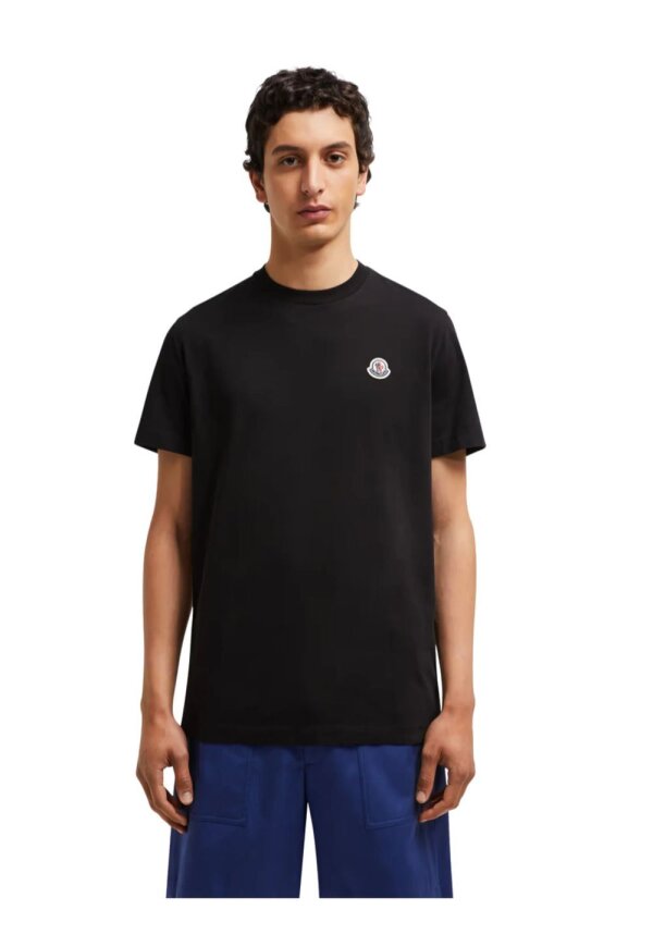 Moncler Logostickerei T-Shirt Schwarz