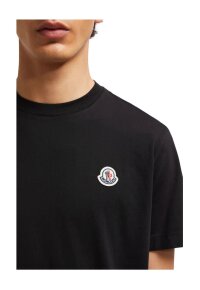 Moncler Logostickerei T-Shirt Schwarz