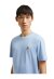 Moncler Cotton T-Shirt Hellblau mit Logopatch