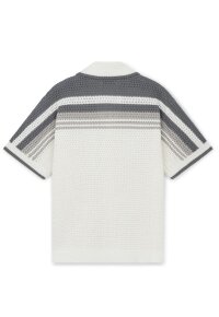 Casablanca Tennis Crochet Hemd Herren weiß grau