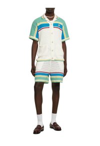 Casa Blanca Crocheted Baumwoll Tennis Shirt Herren