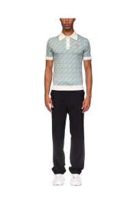 Casa Blanca Column Jacquard Monogram Polo Shirt
