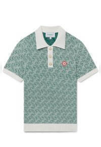 Casa Blanca Column Jacquard Monogram Polo Shirt