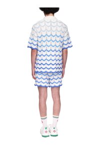 Casablanca Wavy kurzarm Hemd Blau