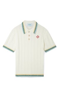 Casa Blanca Rib Boucle Polo Shirt Weiß