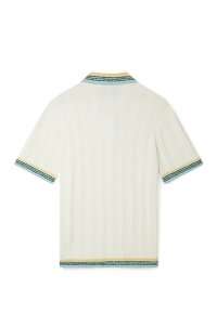 Casa Blanca Rib Boucle Polo Shirt Weiß