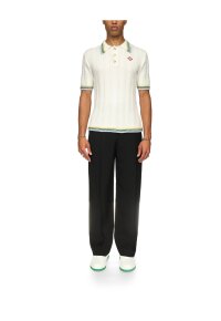 Casa Blanca Rib Boucle Polo Shirt Weiß