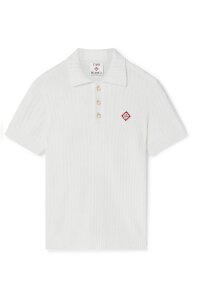 Casa Blanca Boucle Polo Shirt Herren weiß
