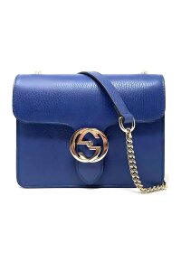 Gucci Handtasche mit Metallriemen blau