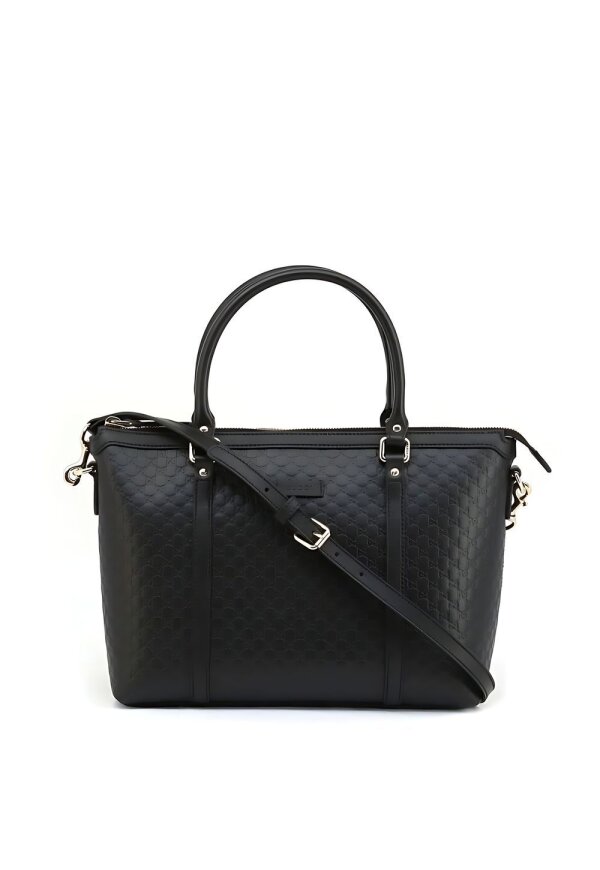 Gucci Schultertasche Schwarz Leder