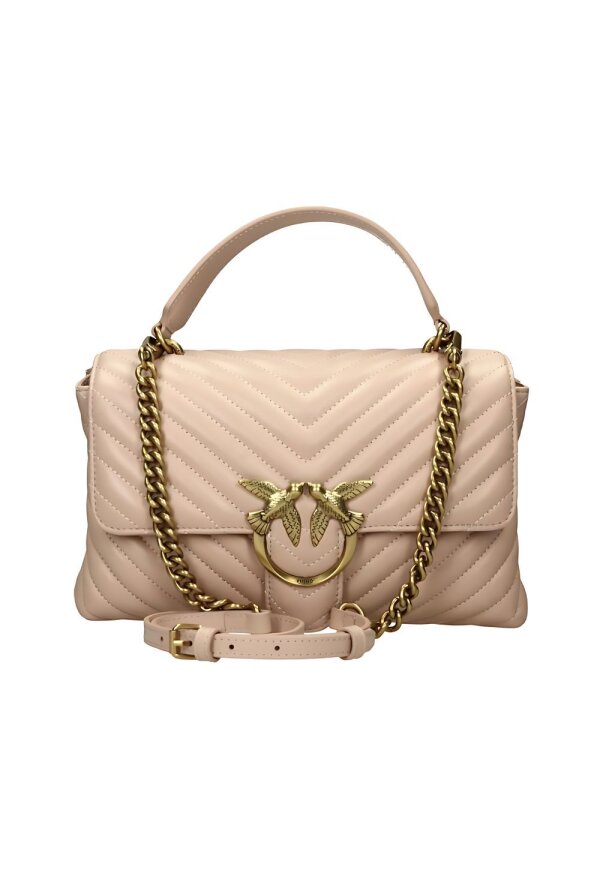 Pinko Classic Lady Love Chevron Puffer Tasche Weiß