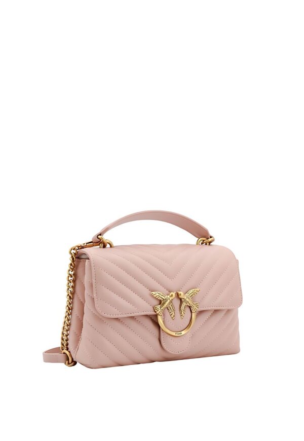 Pinko Lady Love Puff Chevron Mini Crossbody Tasche rosa