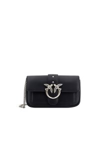 Pinko Love Birds Umhängetasche schwarz silber