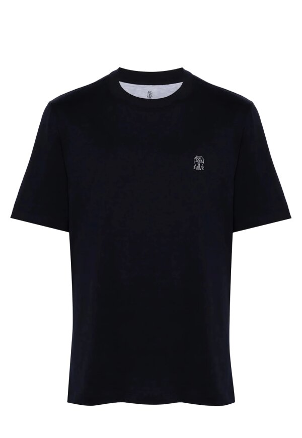 Brunello logo-print cotton T-shirt Black