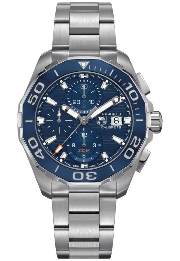 Tag Heuer Aquaracer Herrenuhr Chronograph silber blau CAY211B.BA0927