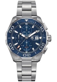 Tag Heuer Aquaracer Herrenuhr Chronograph silber blau...