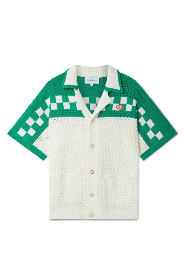 Casa Blanca Chequered Crochet Shirt