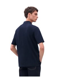 Hermes H embroidered buttoned marine polo shirt
