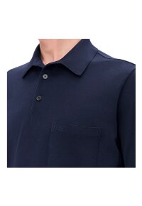 Hermes H embroidered buttoned marine polo shirt