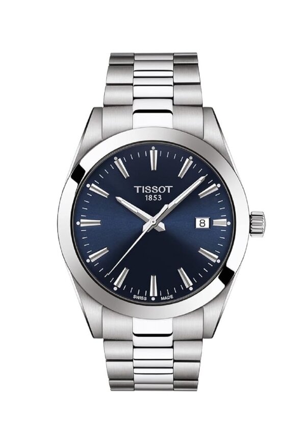 Tissot Gentleman Herrenuhr silber blau Edelstahl