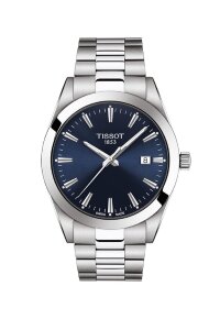 Tissot Gentleman Herrenuhr silber blau Edelstahl