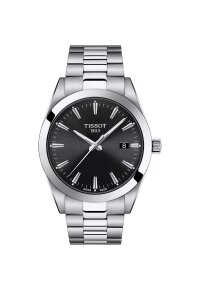 Tissot Gentleman Herrenuhr silber schwarz Edelstahl