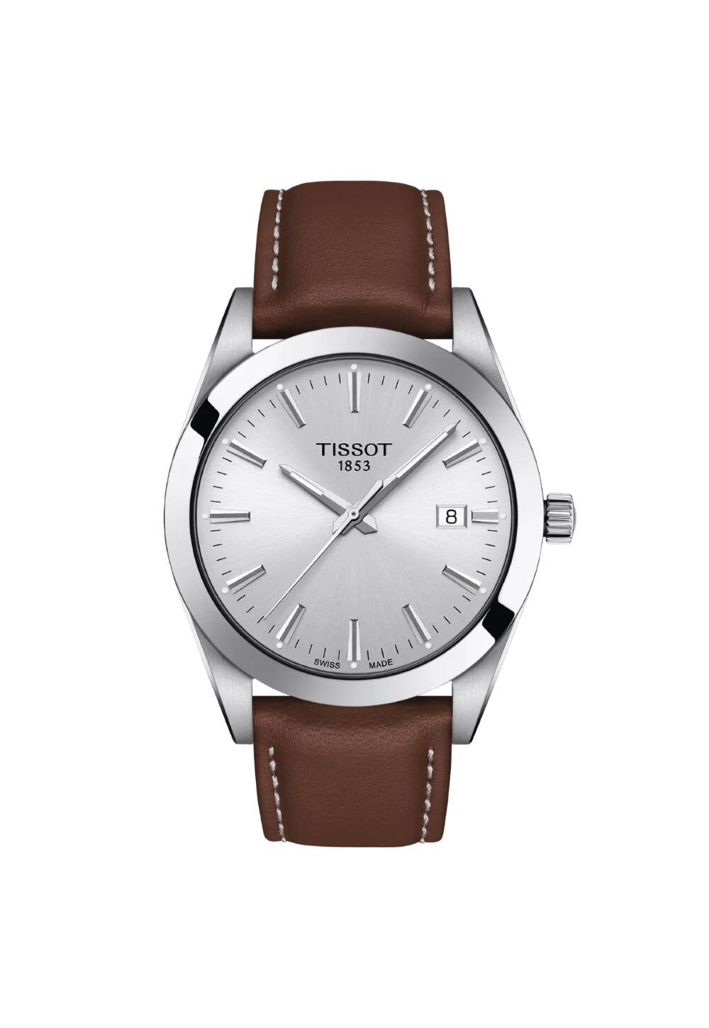 Tissot Gentleman Herrenuhr silber braun T127.410.16.031.00 Image