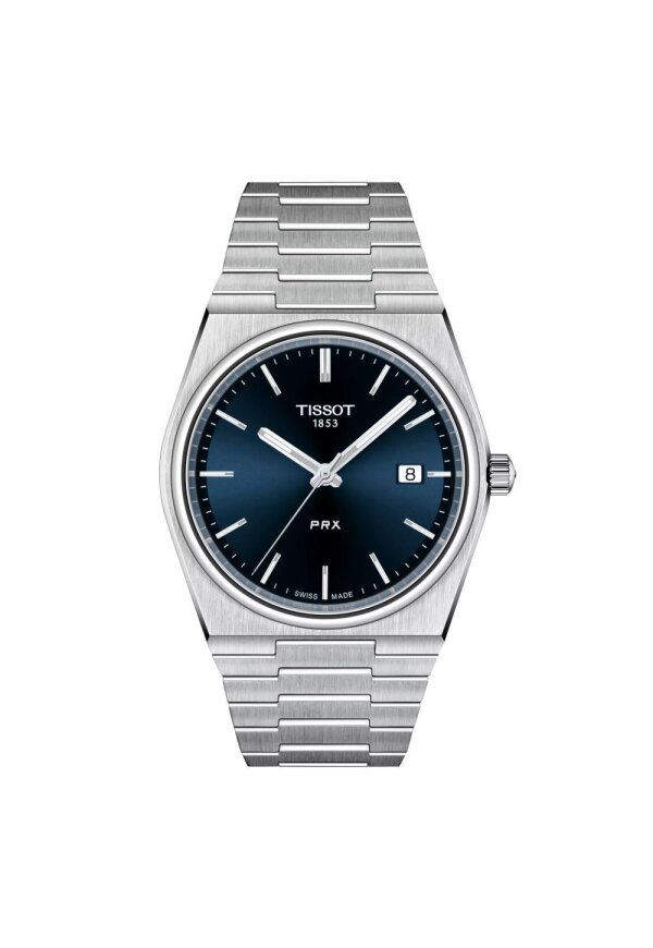 Tissot PRX 40mm Herrenuhr silber blau Edelstahl